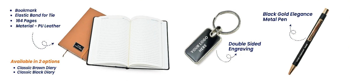 3-in-1 Diary, Pen & Keychain Corporate Gift Set