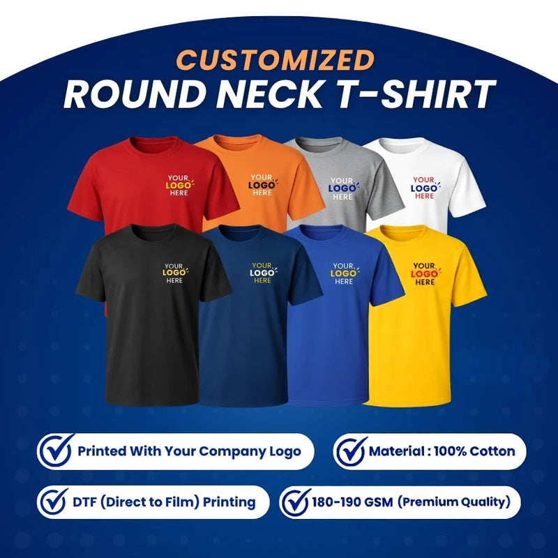Customized Round Neck T-Shirt with Logo