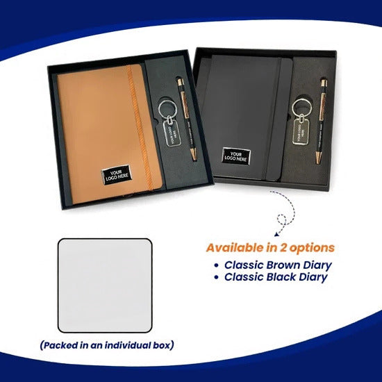 3-in-1 Diary, Pen & Keychain Corporate Gift Set