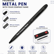 Customized Metal Pen with Company Logo in Matte Black