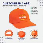 Customized Polo Cap with Company Logo in Orange