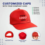 Customized Polo Cap with Company Logo in Red