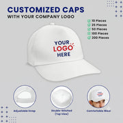 Customized Polo Cap with Company Logo in White