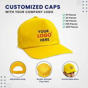 Customized Polo Cap with Company Logo in Yellow