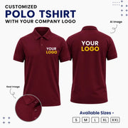 Customized Polo T-Shirt with Company Logo in Maroon