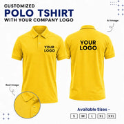 Customized Polo T-Shirt with Company Logo in Yellow
