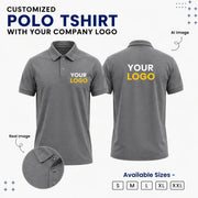 Customized Polo T-Shirt with Company Logo in Gray