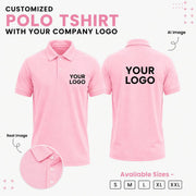 Customized Polo T-Shirt with Company Logo in Pink