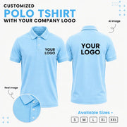 Customized Polo T-Shirt with Company Logo in SkyBlue