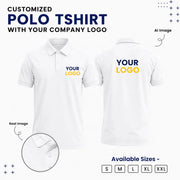 Customized Polo T-Shirt with Company Logo in White