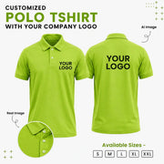 Customized Polo T-Shirt with Company Logo in Lime