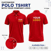Customized Polo T-Shirt with Company Logo in Red