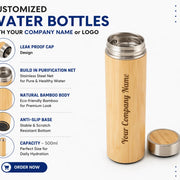Customized Premium Water Bottle with Logo in Beige